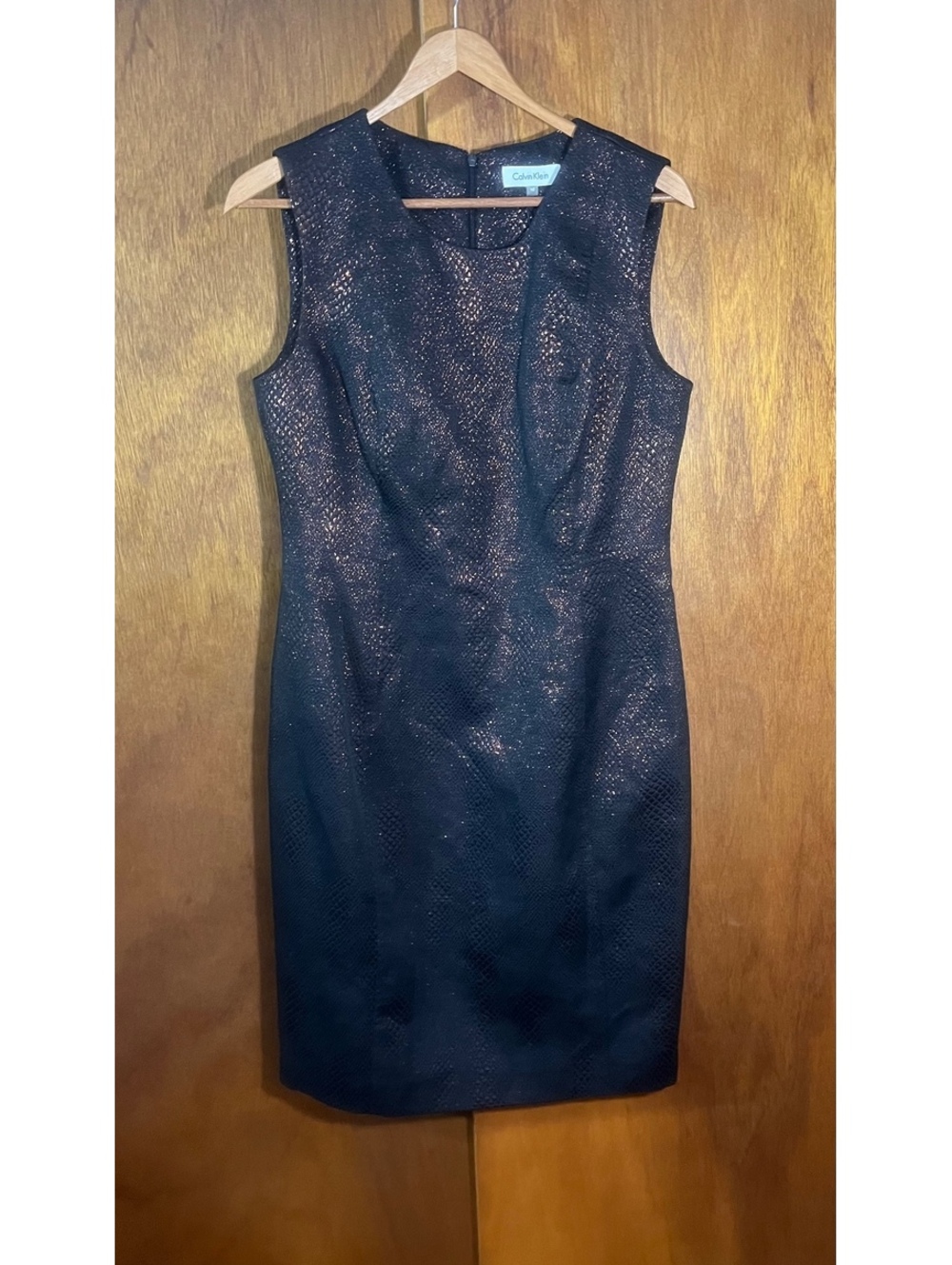 Calvin Klein Black & Copper Sleeveless Dress Sz 10